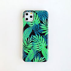Silicone Candy Rubber Gel Flowers Soft Case Cover for Apple iPhone 11 Pro Green