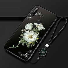 Silicone Candy Rubber Gel Flowers Soft Case Cover for Huawei Enjoy 10 Plus White
