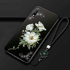 Silicone Candy Rubber Gel Flowers Soft Case Cover for Huawei Enjoy 10 White