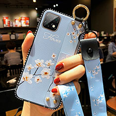 Silicone Candy Rubber Gel Flowers Soft Case Cover for Huawei Enjoy 20 5G Mint Blue