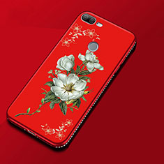 Silicone Candy Rubber Gel Flowers Soft Case Cover for Huawei Honor 9 Lite Red