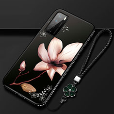 Silicone Candy Rubber Gel Flowers Soft Case Cover for Huawei Honor Play4 5G Brown
