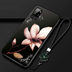 Silicone Candy Rubber Gel Flowers Soft Case Cover for Huawei Honor Play4 Pro 5G Brown