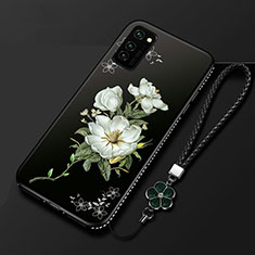 Silicone Candy Rubber Gel Flowers Soft Case Cover for Huawei Honor View 30 5G Black