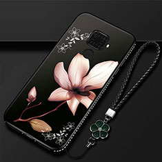 Silicone Candy Rubber Gel Flowers Soft Case Cover for Huawei Mate 30 Lite Brown