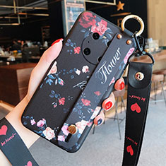 Silicone Candy Rubber Gel Flowers Soft Case Cover for Huawei Mate 40 Black