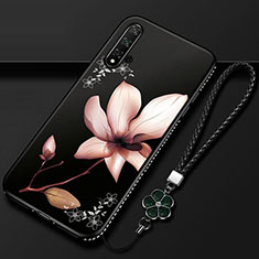 Silicone Candy Rubber Gel Flowers Soft Case Cover for Huawei Nova 5 Pro Brown