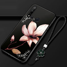 Silicone Candy Rubber Gel Flowers Soft Case Cover for Huawei Nova 5i Brown
