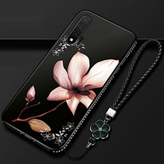 Silicone Candy Rubber Gel Flowers Soft Case Cover for Huawei Nova 6 5G Brown