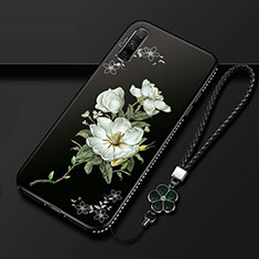 Silicone Candy Rubber Gel Flowers Soft Case Cover for Huawei P Smart Pro (2019) White