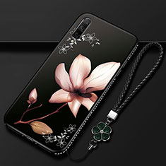 Silicone Candy Rubber Gel Flowers Soft Case Cover for Huawei Y9s Brown