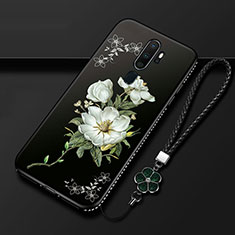 Silicone Candy Rubber Gel Flowers Soft Case Cover for Oppo A11X White