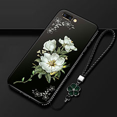Silicone Candy Rubber Gel Flowers Soft Case Cover for Oppo AX5 Black