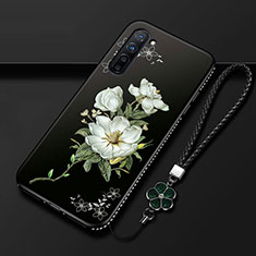 Silicone Candy Rubber Gel Flowers Soft Case Cover for Oppo Find X2 Lite White