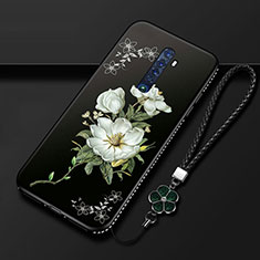 Silicone Candy Rubber Gel Flowers Soft Case Cover for Oppo Reno2 Black