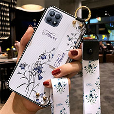 Silicone Candy Rubber Gel Flowers Soft Case Cover for Oppo Reno4 SE 5G White