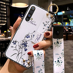 Silicone Candy Rubber Gel Flowers Soft Case Cover for Realme X3 SuperZoom White