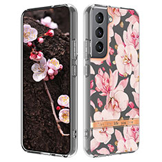 Silicone Candy Rubber Gel Flowers Soft Case Cover for Samsung Galaxy S22 Plus 5G Pink