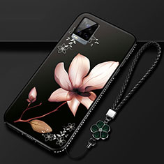 Silicone Candy Rubber Gel Flowers Soft Case Cover for Vivo V20 Pro 5G Brown