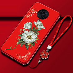 Silicone Candy Rubber Gel Flowers Soft Case Cover for Xiaomi Redmi K30 Pro 5G Red