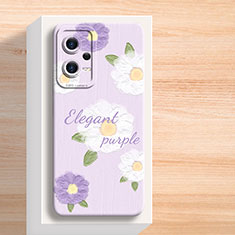 Silicone Candy Rubber Gel Flowers Soft Case Cover for Xiaomi Redmi Note 12 Explorer Clove Purple