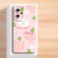 Silicone Candy Rubber Gel Flowers Soft Case Cover for Xiaomi Redmi Note 12 Explorer Pink
