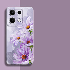 Silicone Candy Rubber Gel Flowers Soft Case Cover for Xiaomi Redmi Note 13 Pro 5G Clove Purple