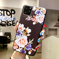 Silicone Candy Rubber Gel Flowers Soft Case Cover H04 for Apple iPhone 11 Pro Black