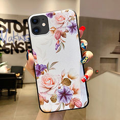 Silicone Candy Rubber Gel Flowers Soft Case Cover H04 for Apple iPhone 11 White
