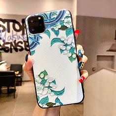 Silicone Candy Rubber Gel Flowers Soft Case Cover H05 for Apple iPhone 11 Pro Blue