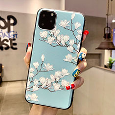 Silicone Candy Rubber Gel Flowers Soft Case Cover H07 for Apple iPhone 11 Pro Cyan
