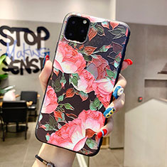 Silicone Candy Rubber Gel Flowers Soft Case Cover H12 for Apple iPhone 11 Pro Max Pink