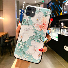 Silicone Candy Rubber Gel Flowers Soft Case Cover H16 for Apple iPhone 11 Green