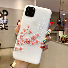 Silicone Candy Rubber Gel Flowers Soft Case Cover H18 for Apple iPhone 11 Pro Max Pink