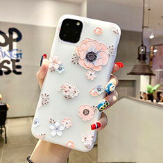 Silicone Candy Rubber Gel Flowers Soft Case Cover H19 for Apple iPhone 11 Pro Max White