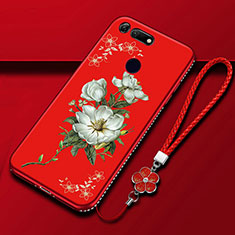 Silicone Candy Rubber Gel Flowers Soft Case Cover K01 for Huawei Honor View 20 Red