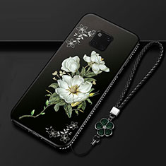 Silicone Candy Rubber Gel Flowers Soft Case Cover K01 for Huawei Mate 20 Pro Black