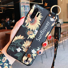 Silicone Candy Rubber Gel Flowers Soft Case Cover K01 for Samsung Galaxy Note 10 Plus 5G Yellow