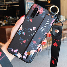 Silicone Candy Rubber Gel Flowers Soft Case Cover K01 for Samsung Galaxy Note 10 Plus Black