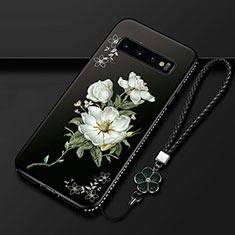 Silicone Candy Rubber Gel Flowers Soft Case Cover K01 for Samsung Galaxy S10 5G White