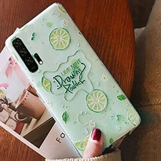 Silicone Candy Rubber Gel Flowers Soft Case Cover K02 for Huawei Honor 20 Pro Green