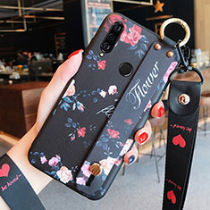 Silicone Candy Rubber Gel Flowers Soft Case Cover K02 for Huawei Nova 4e Black