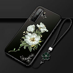 Silicone Candy Rubber Gel Flowers Soft Case Cover K02 for Huawei P40 Lite 5G White