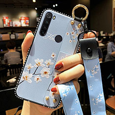 Silicone Candy Rubber Gel Flowers Soft Case Cover K02 for Xiaomi Redmi Note 8 Sky Blue
