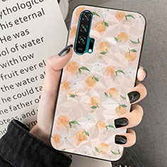 Silicone Candy Rubber Gel Flowers Soft Case Cover K03 for Huawei Honor 20 Pro Orange