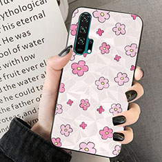 Silicone Candy Rubber Gel Flowers Soft Case Cover K03 for Huawei Honor 20 Pro Purple