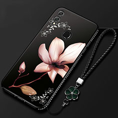Silicone Candy Rubber Gel Flowers Soft Case Cover S01 for Huawei Honor 10 Lite Rose Gold