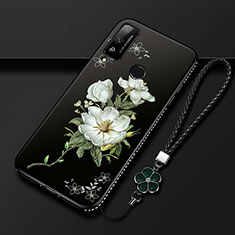 Silicone Candy Rubber Gel Flowers Soft Case Cover S01 for Huawei Honor Play4T White