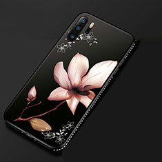 Silicone Candy Rubber Gel Flowers Soft Case Cover S01 for Huawei P30 Pro New Edition Pink