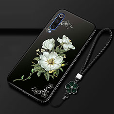 Silicone Candy Rubber Gel Flowers Soft Case Cover S01 for Samsung Galaxy A70S White